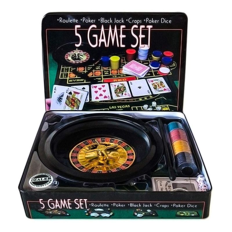 GENERICO - Conjunto de 5 Juegos de Casino Ruleta Poker y Más