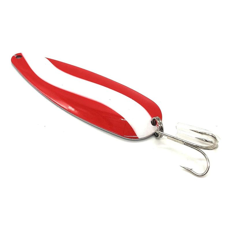 GENERICO - Señuelo Pesca Cuchara Rojo y Blanco para Agua Dulce