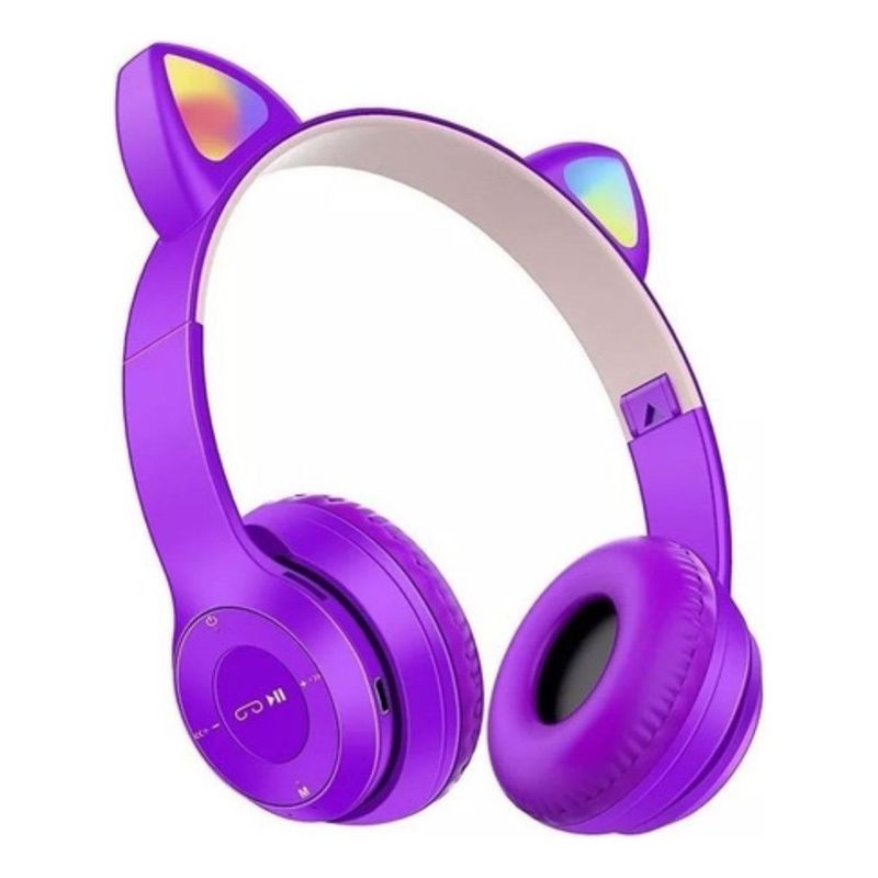 GENERICO - Audífonos Gamer Inalámbricos con LED y Diseño de Gatos