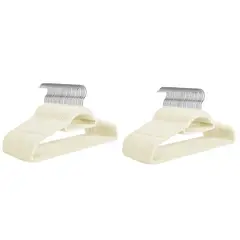 VIDITA - Set de 60 Perchas de Terciopelo Antideslizantes - Blanco