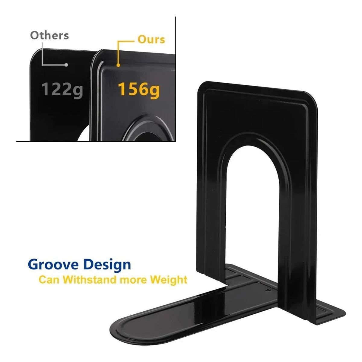 KUANGYE - Soporte Para Sujetalibros 5 Pares De Soportes Para Libros