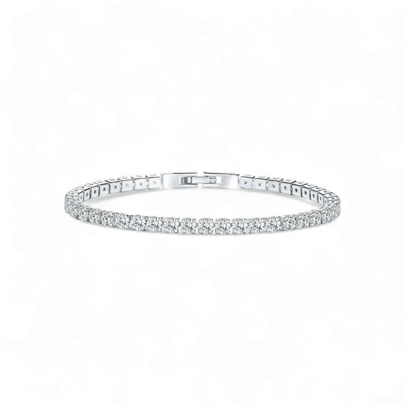 GENERICO - Pulsera Tennis 4mm Plateada 17cm