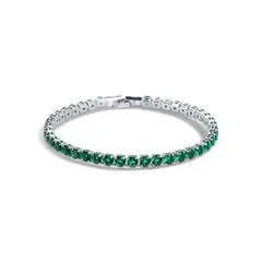 GENERICO - AMBAR JOYAS - Pulsera Tennis 4mm Verde 17cm