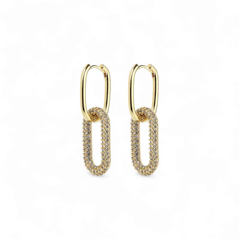 GENERICO - AMBAR JOYAS - Aros Eslabones Circones Dorado