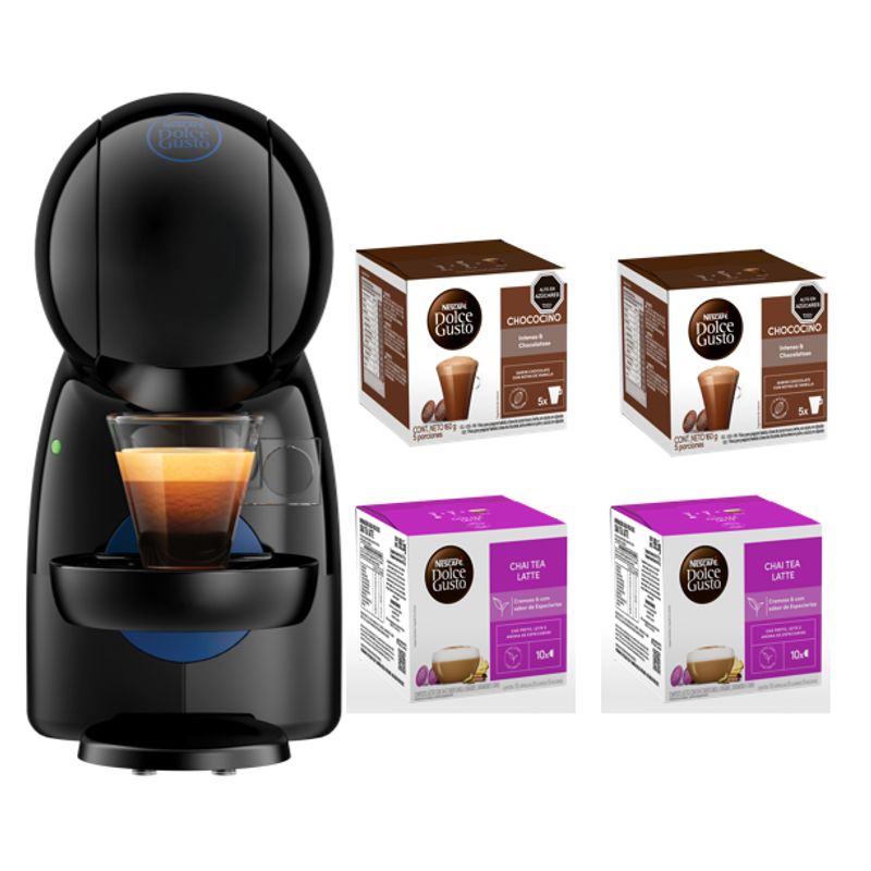 DOLCE GUSTO - Cafetera Dolce Gusto Piccolo XS + Cáps Chococino y Chai Tea