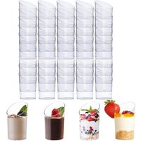 X100 Vasos Plasticos Vasos Shot Postres Pocillo Desechables 60ml