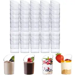 KUANGYE - X100 Vasos Plasticos Vasos Shot Postres Pocillo Desechables 60ml