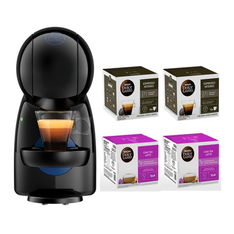 DOLCE GUSTO - Cafetera Dolce Gusto Piccolo XS + Cáps Espresso y Chai Tea