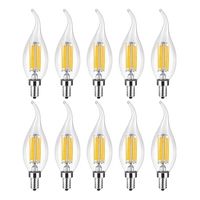 Pack 10 Ampolletas Vela Led Filamento Vintage E14 4w