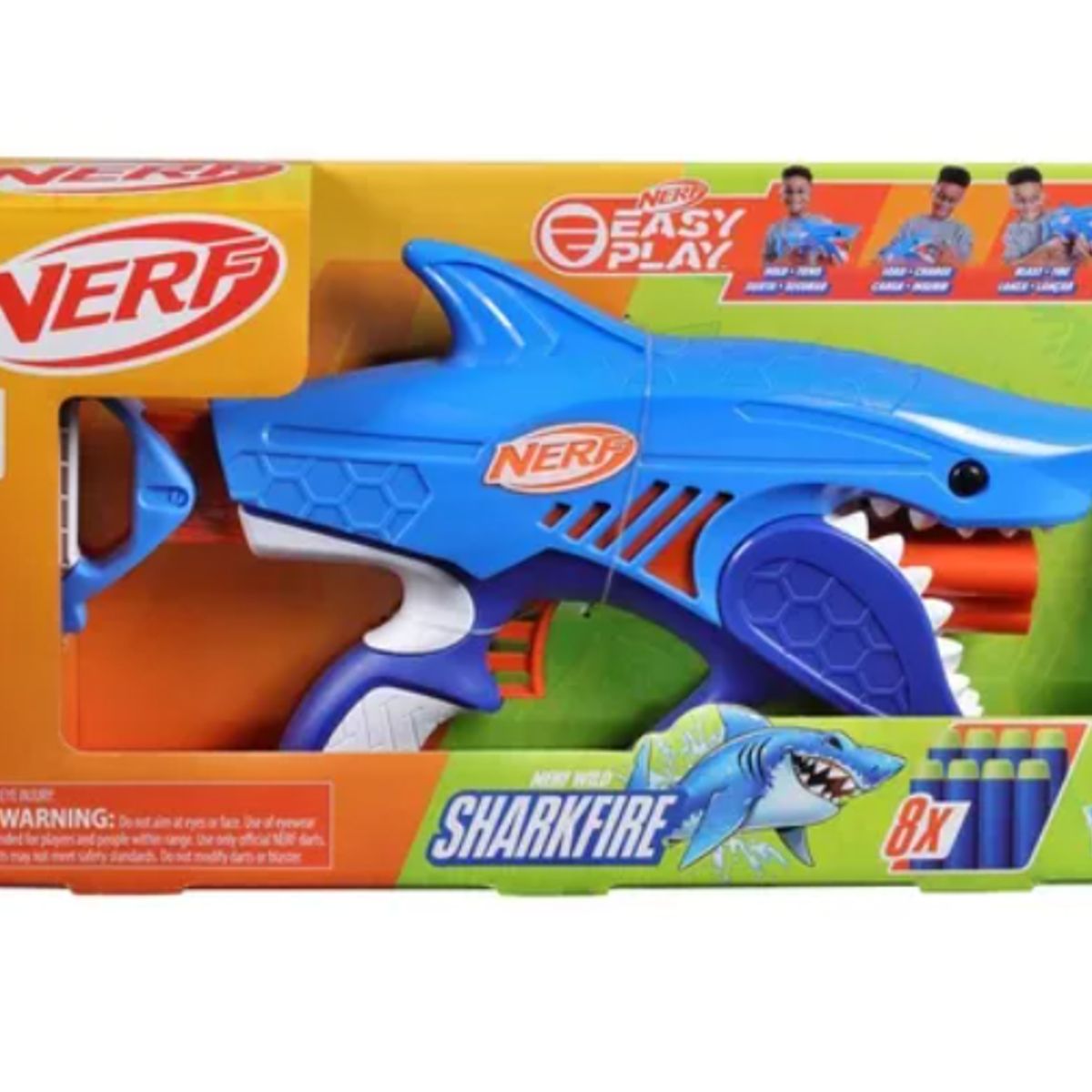 NERF - Lanzador Nerf Junior Wild Sharkfire + 8 Dardos