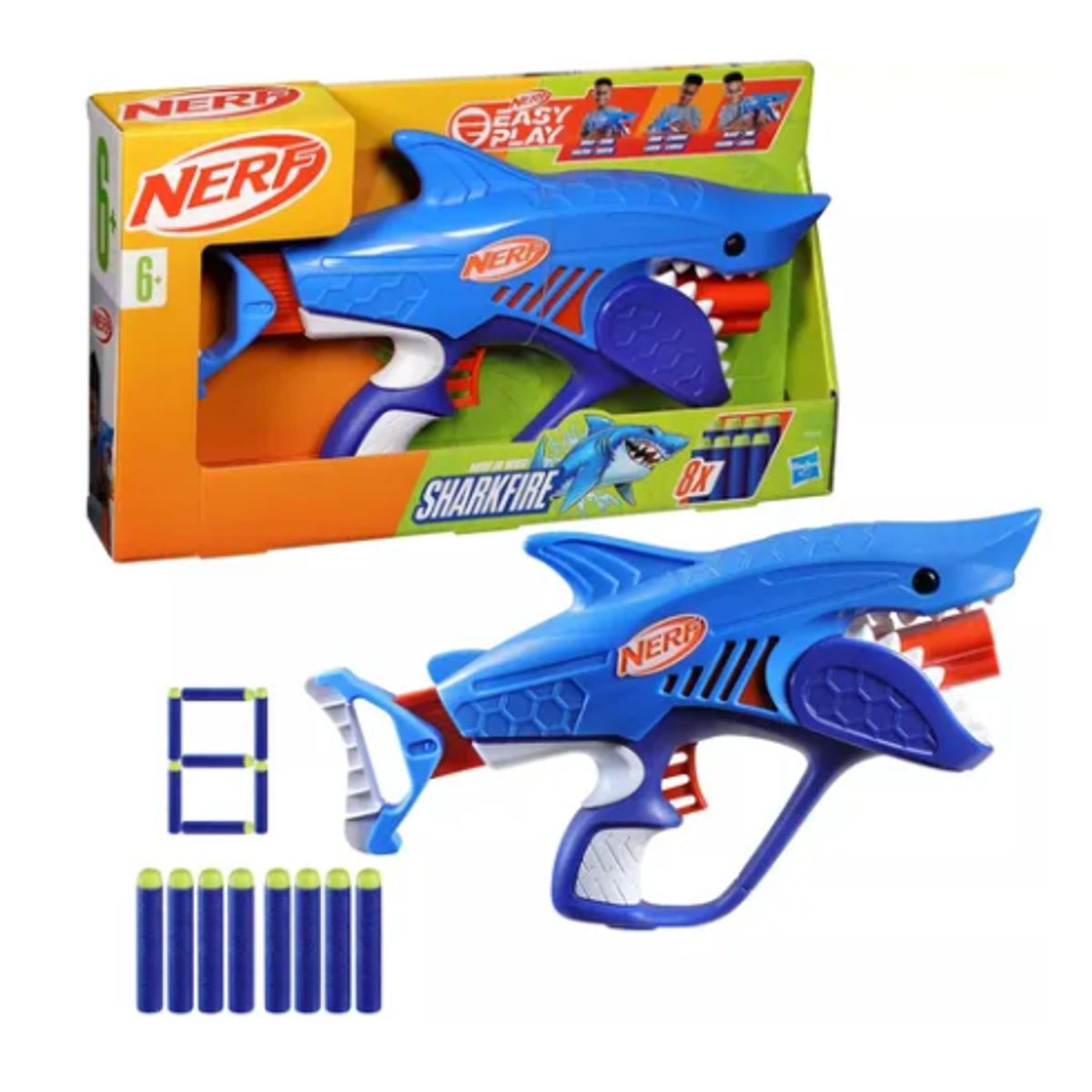 NERF - Lanzador Nerf Junior Wild Sharkfire + 8 Dardos