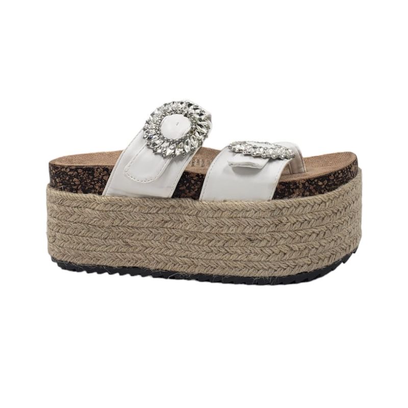 HERIEL - Sandalia Blanca Plataforma Mujer