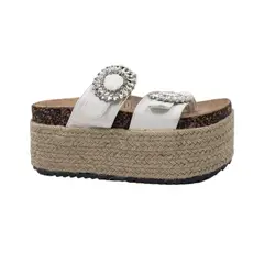 HERIEL - Sandalia Blanca Plataforma Mujer