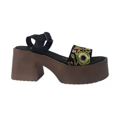 HERIEL - Sandalia Negra Plataforma Mujer