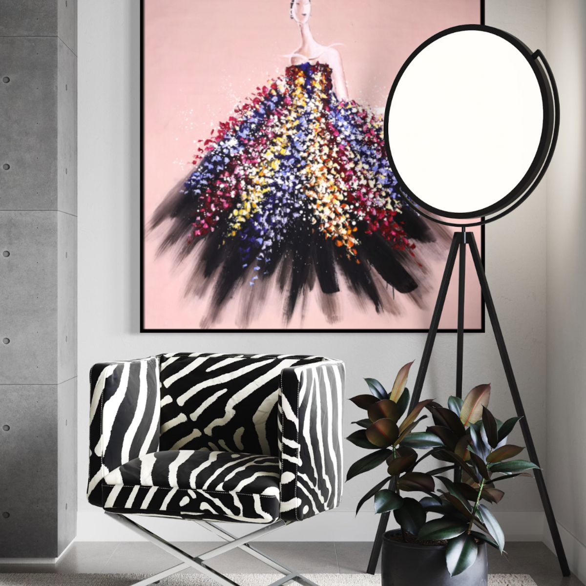 GENERICO - Cuadro abstracto decorativo 120 x 120