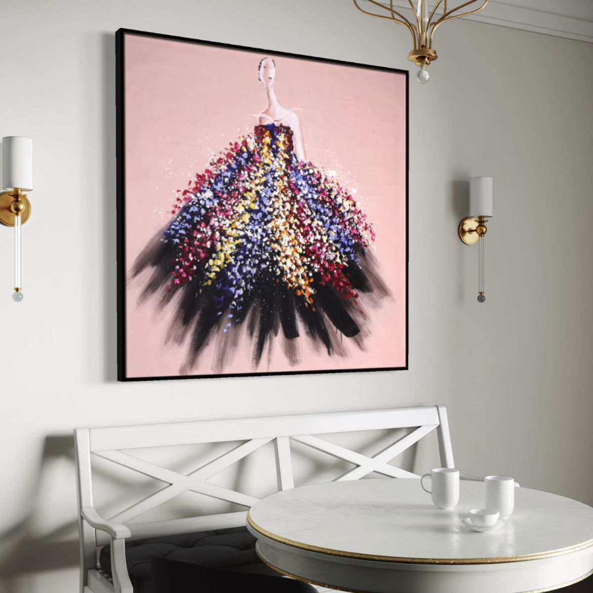 GENERICO - Cuadro abstracto decorativo 120 x 120