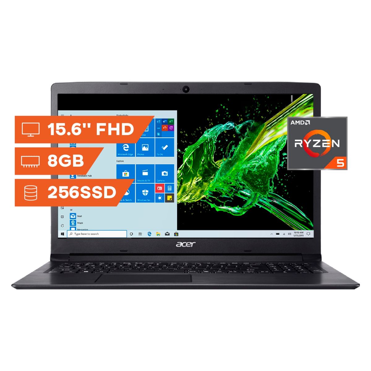ACER - Notebook/Acer/Ryzen 5/8gb/256ssd/W10/15.6/Fhd