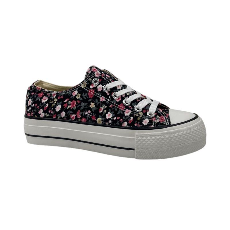 HERIEL - Zapatilla Negra Print Lona
