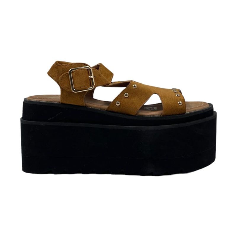 HERIEL - Sandalia Camel Plataforma