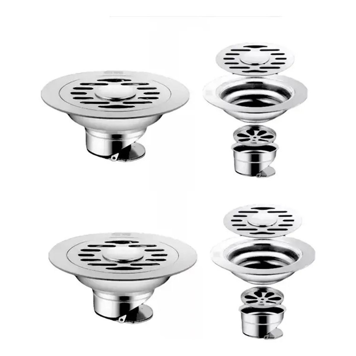 KUANGYE - 2pcs Coladera Baño Acero Inoxidable Anti Olores E Insectos