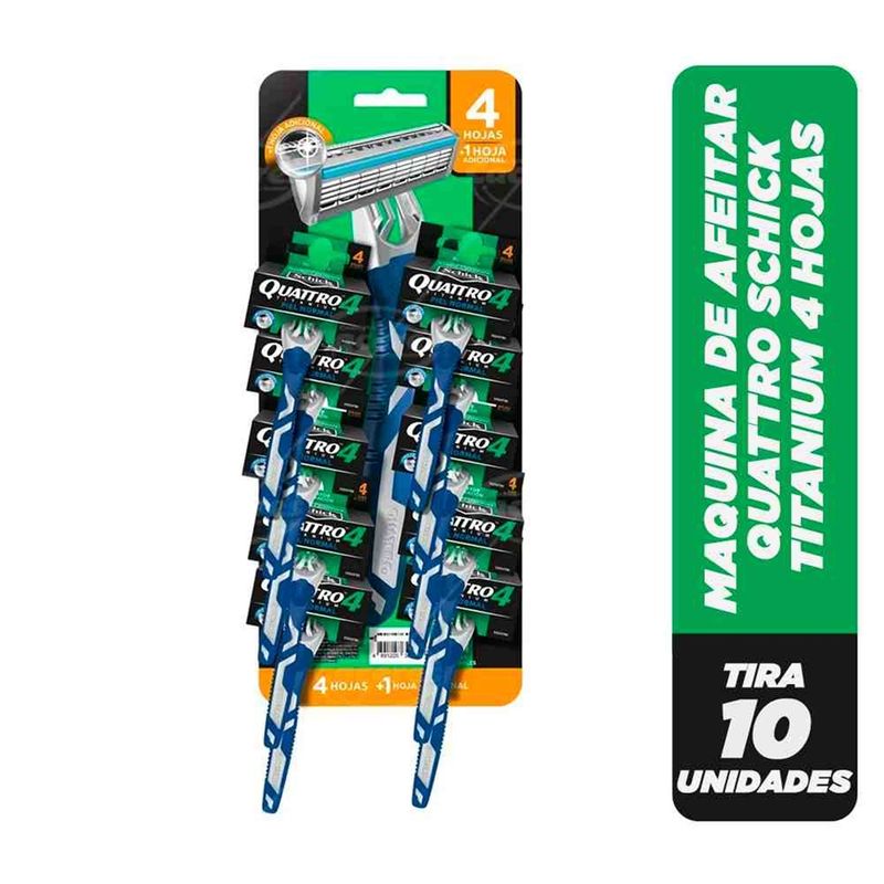 SCHICK - Pack X10 Maquina De Afeitar Schick Quattro Titanium