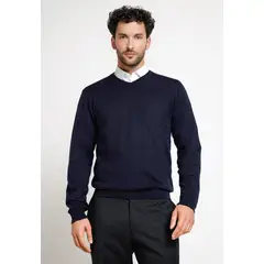 TRIAL - Tejido Hombre Formal Cuello V Azul Marino