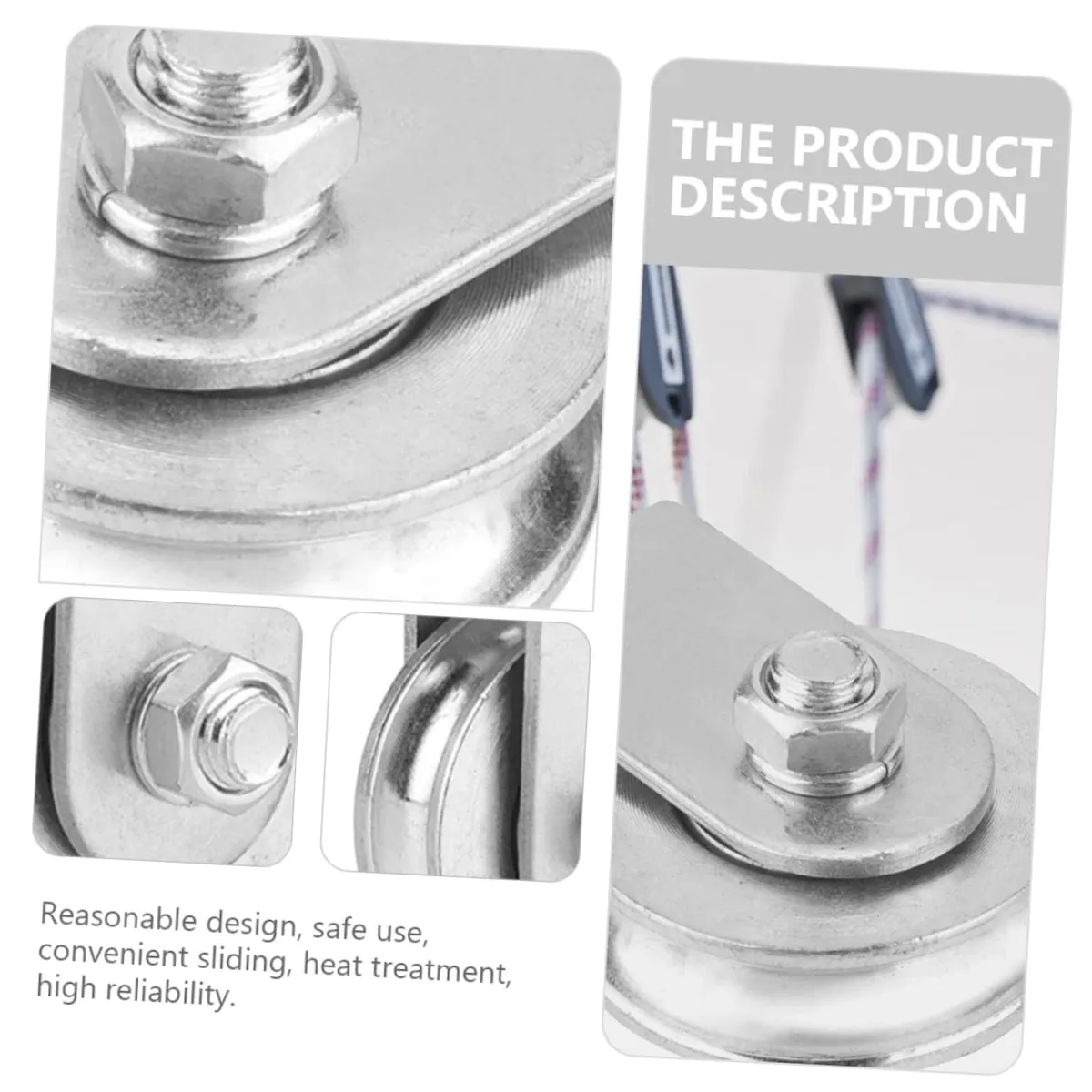 KUANGYE - 2 Poleas De Cable De Acero Inoxidable Con Doble Cojinete