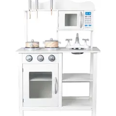GENERICO - Cocina de Madera Infantil con Horno y Utensilios Metálicos