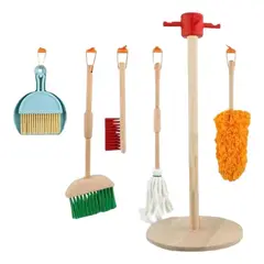 GENERICO - Set de Libres Juegos de Limpieza Infantil en Madera 6 Pzs