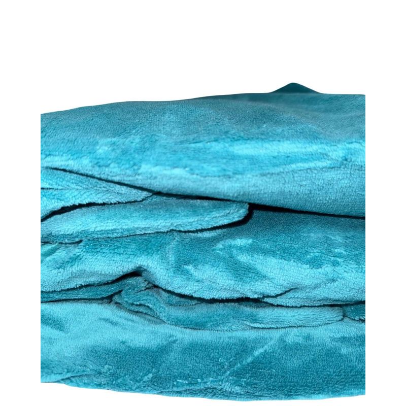 GENERICO - Cubre Colchon Protector Impermeable Plush - Turquesa - 2 plazas