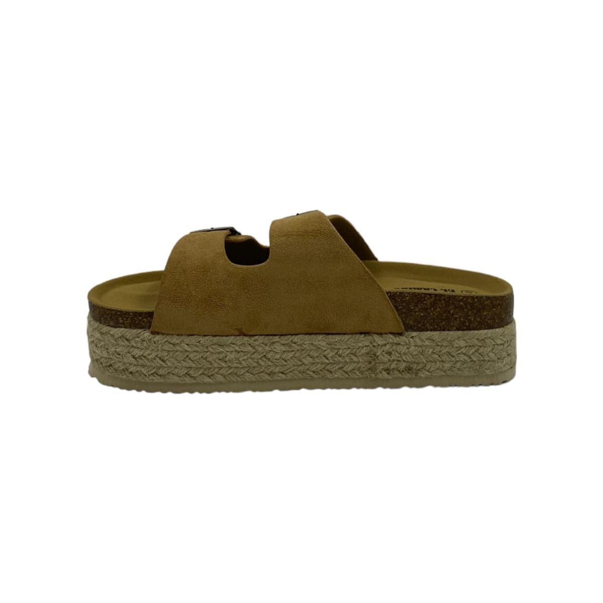 HERIEL - Sandalia Camel Gamuza Mujer