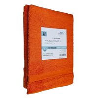 Set Toalla Mano Baño Algodon American Family Orange