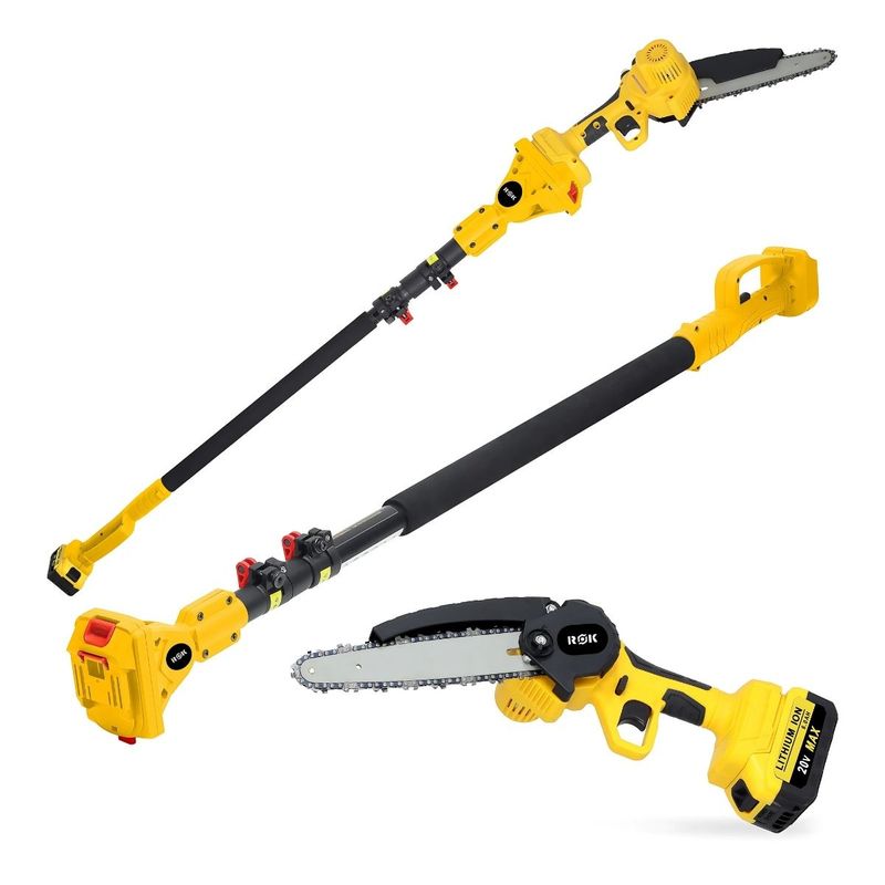 NOVYSTOR - Motosierra 6” ROK Inalámbrica + Extensor y 2 Baterías