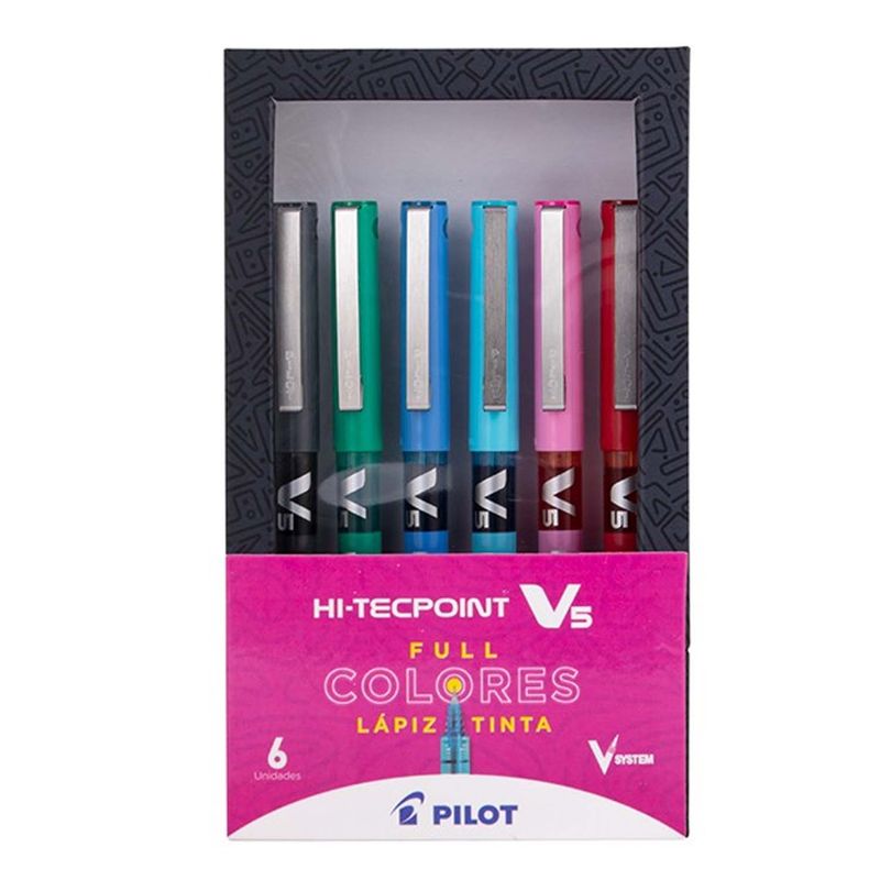 PILOT - Set Lápiz Tinta HI-TECPOINT Pilot BXV-502 0.5mm 6 Colores