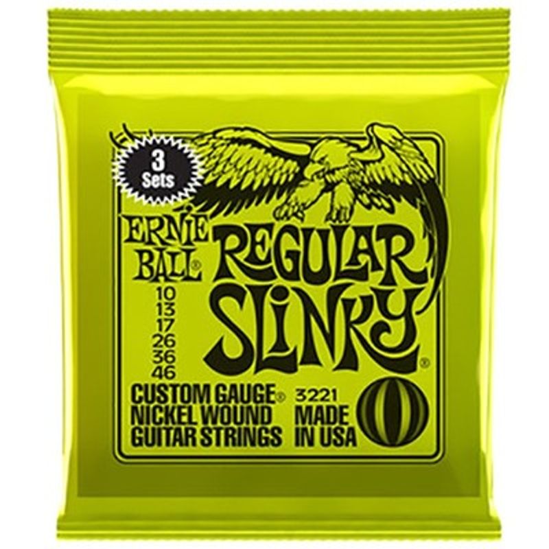 ERNIE BALL - Pack de 3 set de cuerdas para guitarra Ernie Ball 2221 1046
