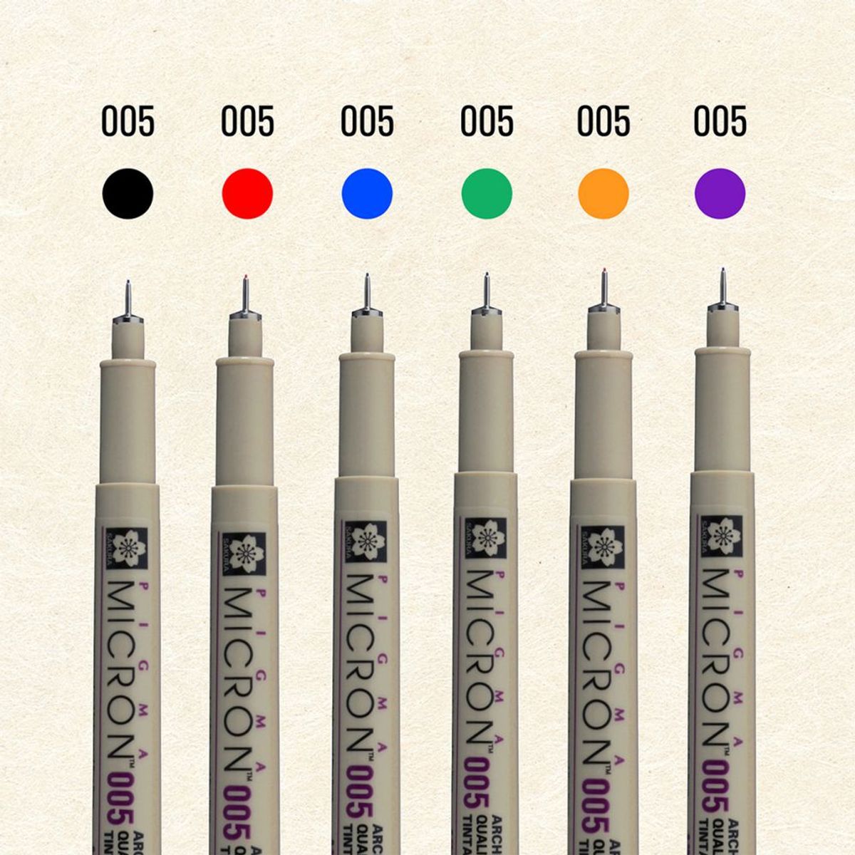 SAKURA - Set de Tiralínea Pigma Micron Sakura 0,05 6 Colores