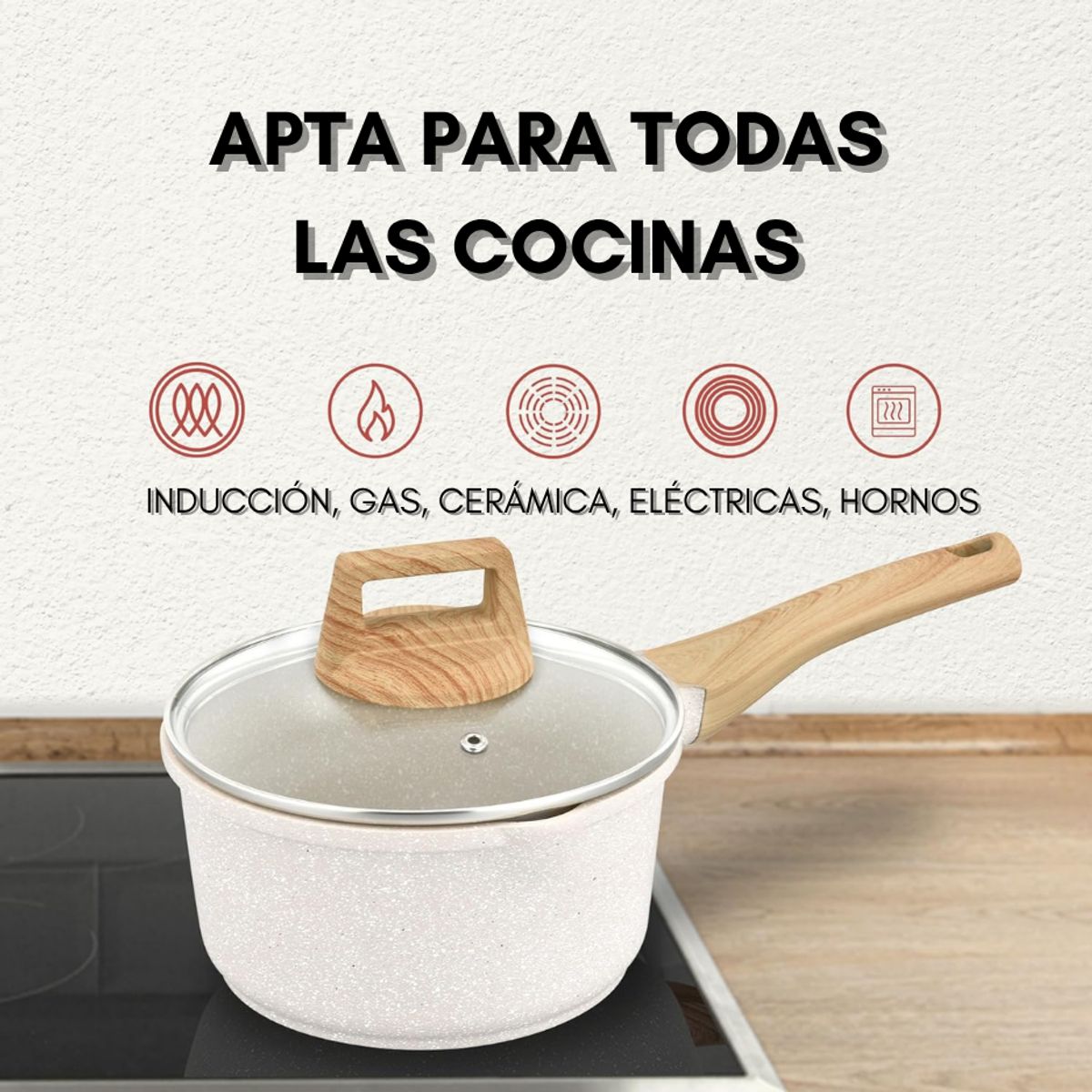 GENERICO - Juego De Cocina Ollas Y Sartenes Antiadherentes De 12 Pcs