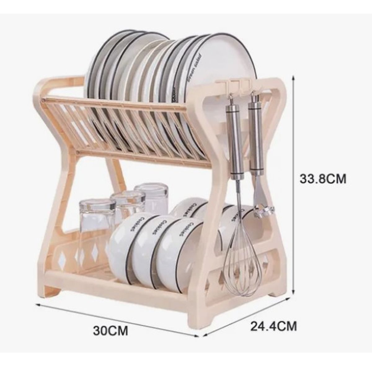 ESHOPANGIE - Secador Escurridor De Platos 2 Niveles Plastico Escurridor