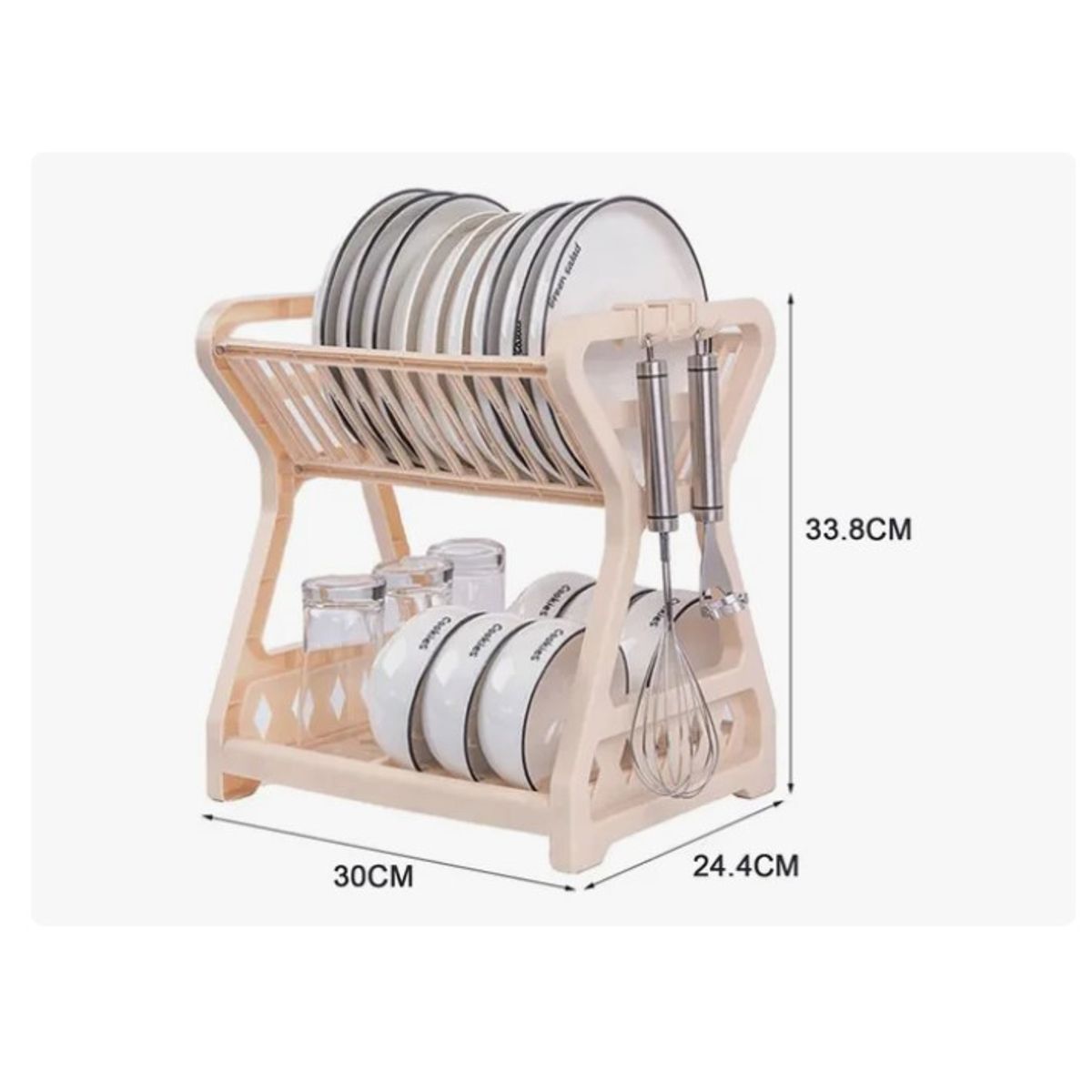 ESHOPANGIE - Secador Escurridor De Platos 2 Niveles Plastico Escurridor