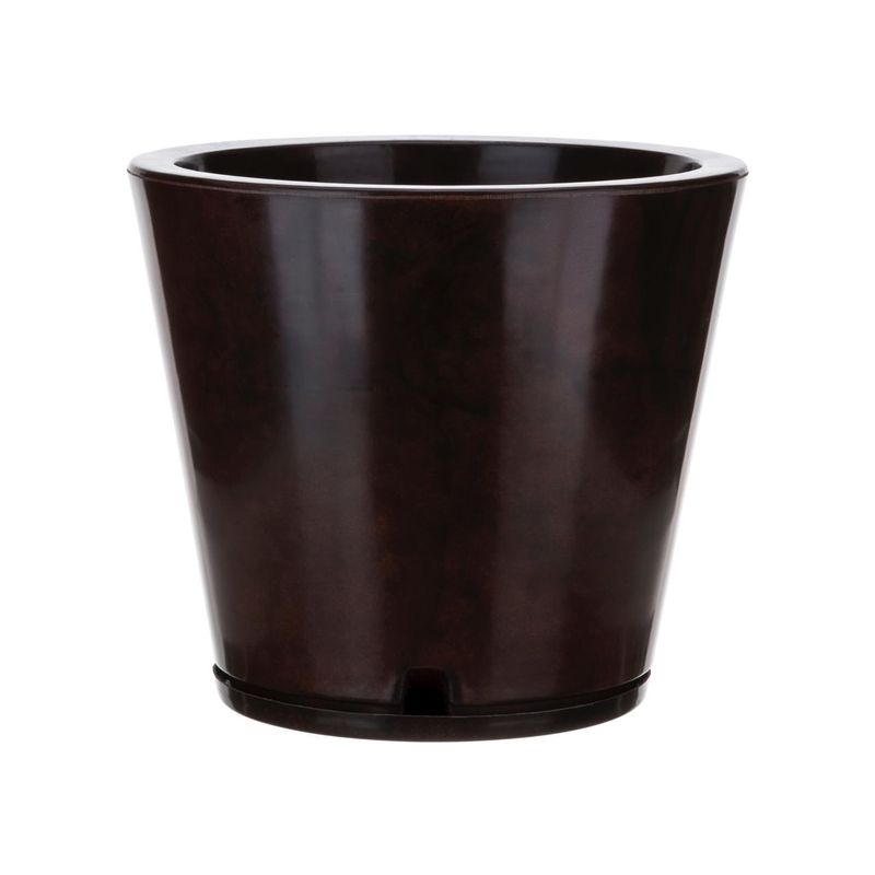 GENERICO - MACETERO FLORIDIS CAFE EFECTO MARMOL GENEBRA 35CM ALTO CON PLATO