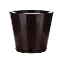 GENERICO - MACETERO FLORIDIS CAFE EFECTO MARMOL GENEBRA 35CM ALTO CON PLATO