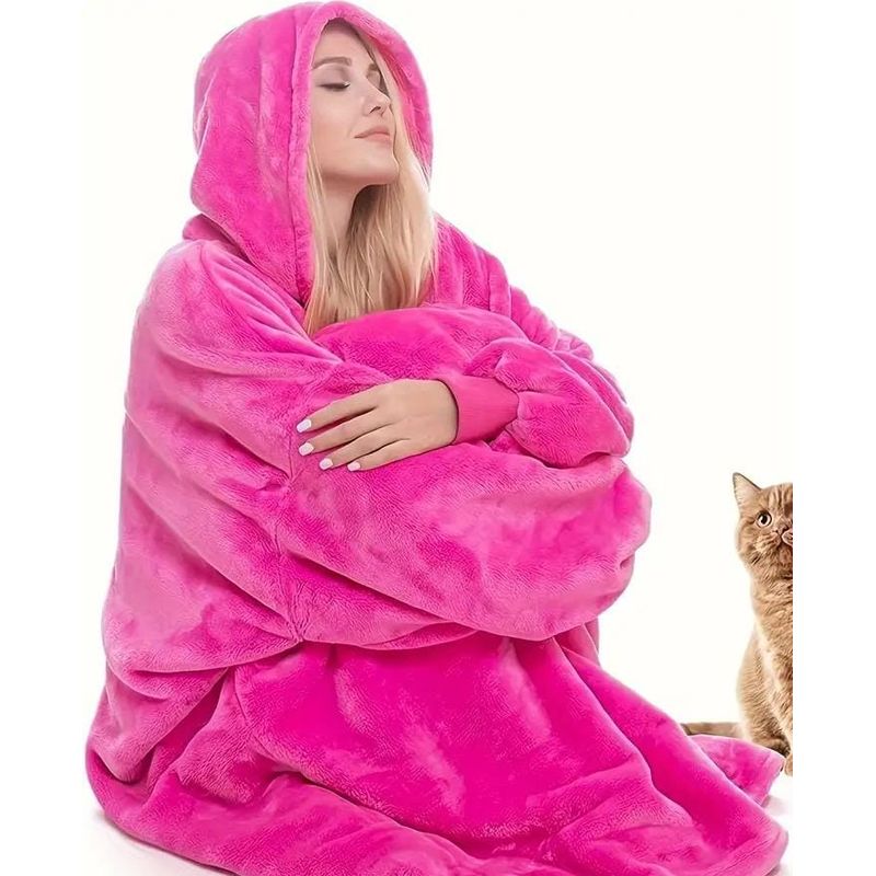 MORLAN - Maxi Polerón Sherpa Bata Manta Capucha Frazada Invierno