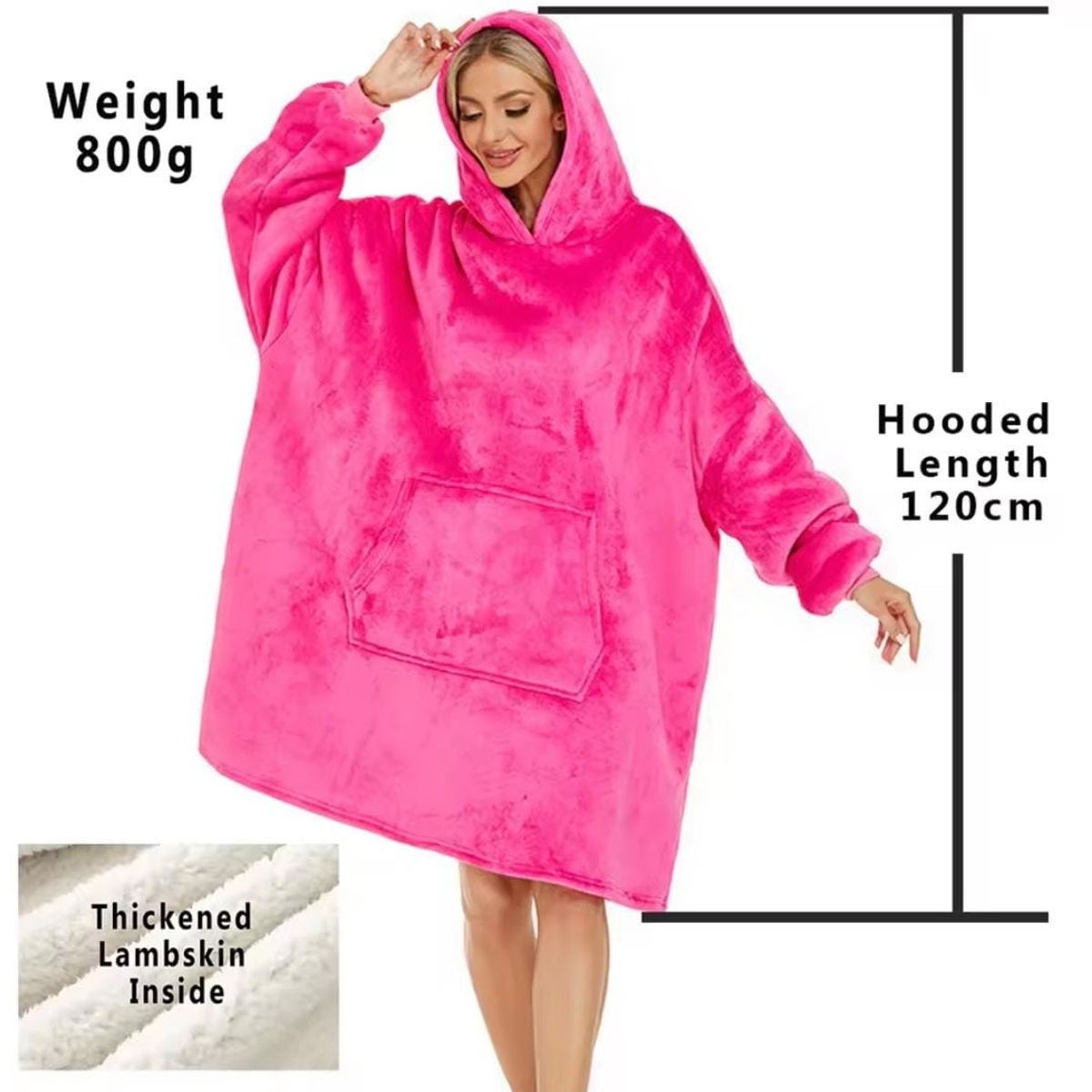 MORLAN - Maxi Polerón Sherpa Bata Manta Capucha Frazada Invierno