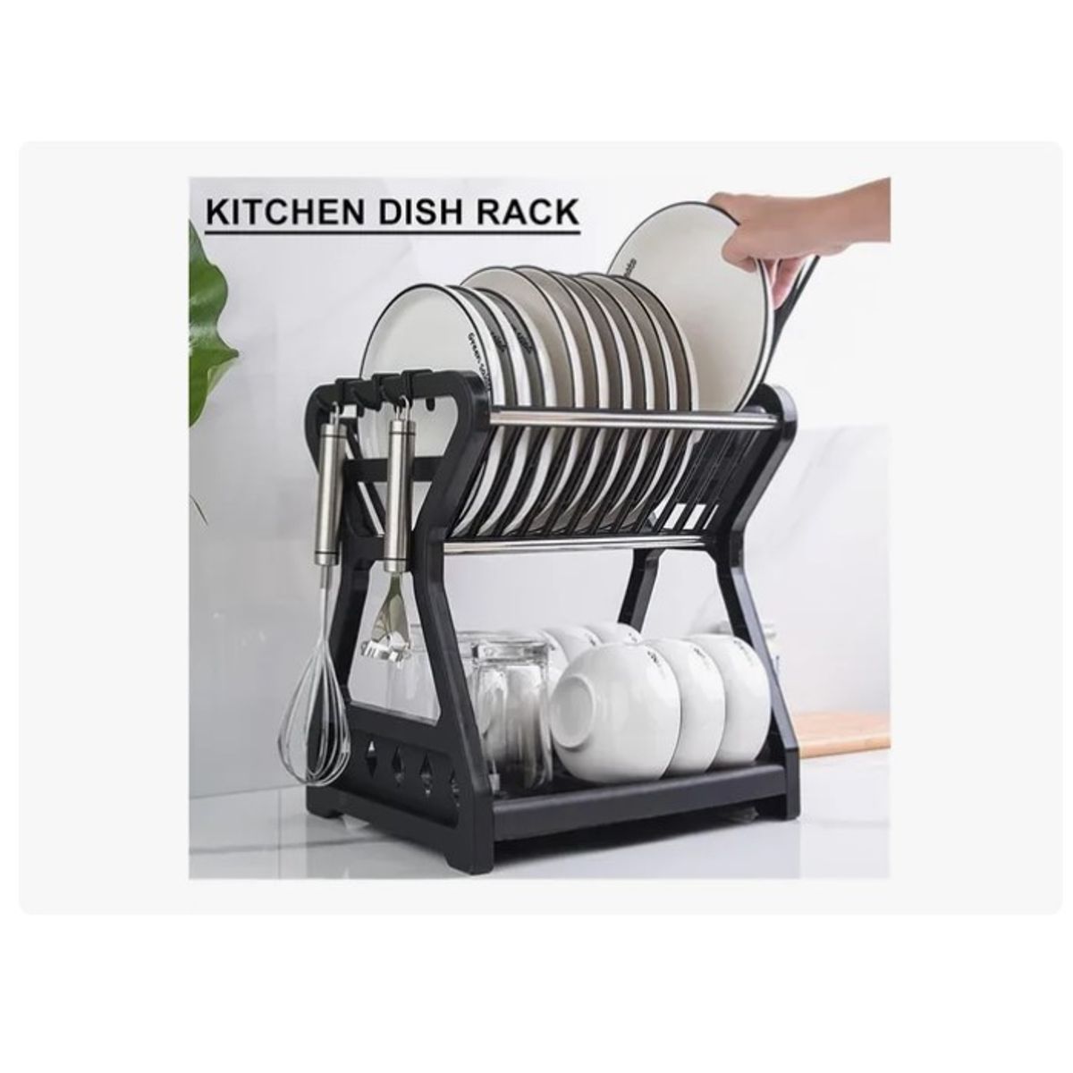 ESHOPANGIE - Secador Escurridor De Platos 2 Niveles Plastico Escurridor