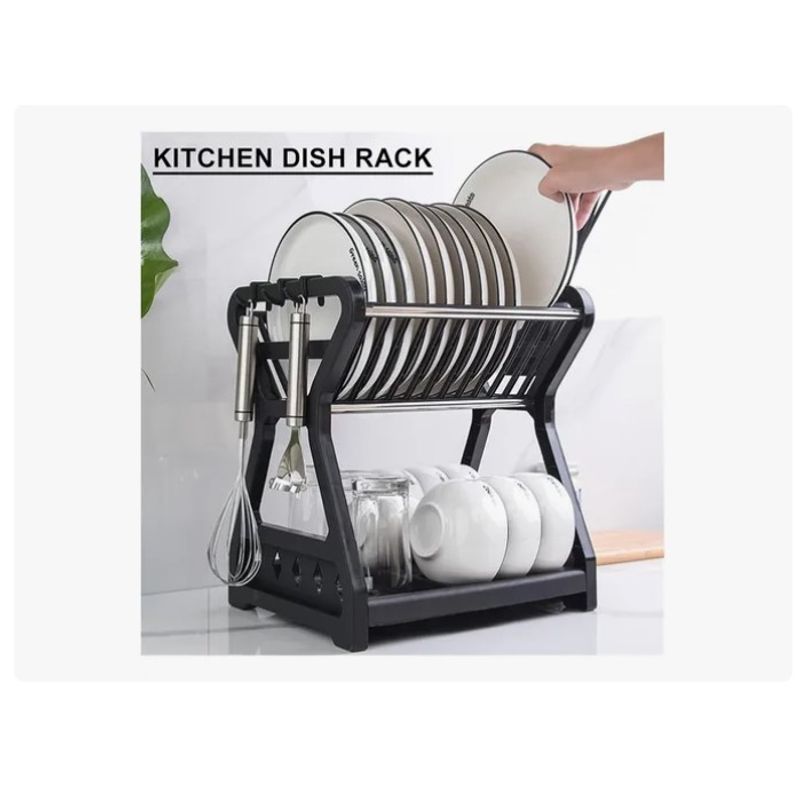 ESHOPANGIE - Secador Escurridor De Platos 2 Niveles Plastico Escurridor