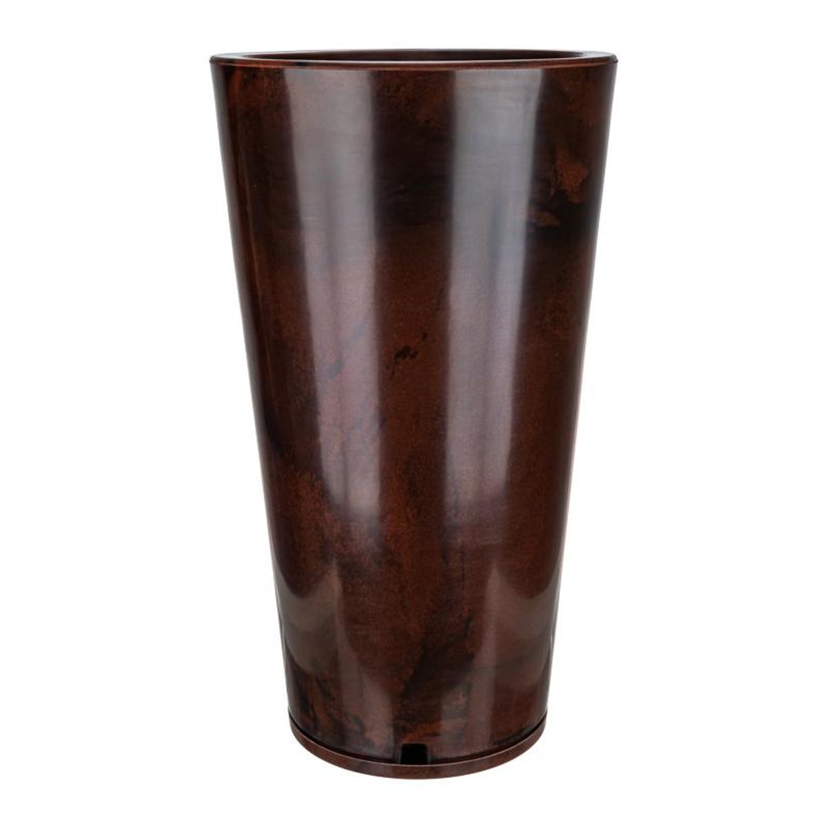 FLORIDIS - MACETERO FLORIDIS CAFE EFECTO MARMOL GENEBRA 80CM ALTO CON PLATO