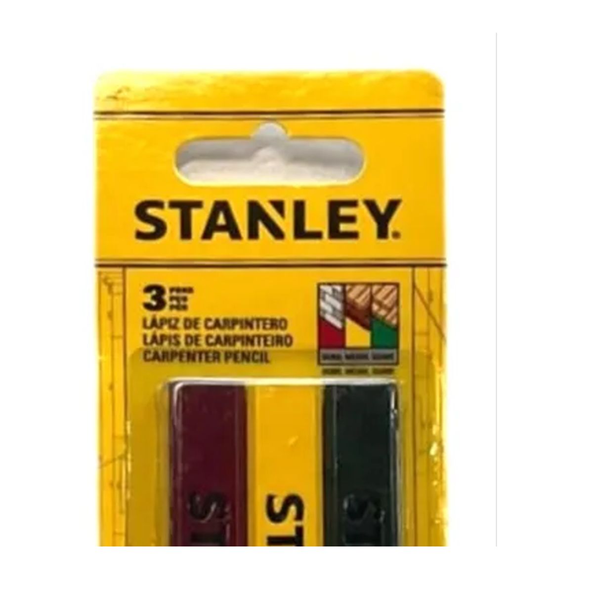 STANLEY - Set de 3 Lápices Carpintero Grafito N°2 Stanley 47-353la