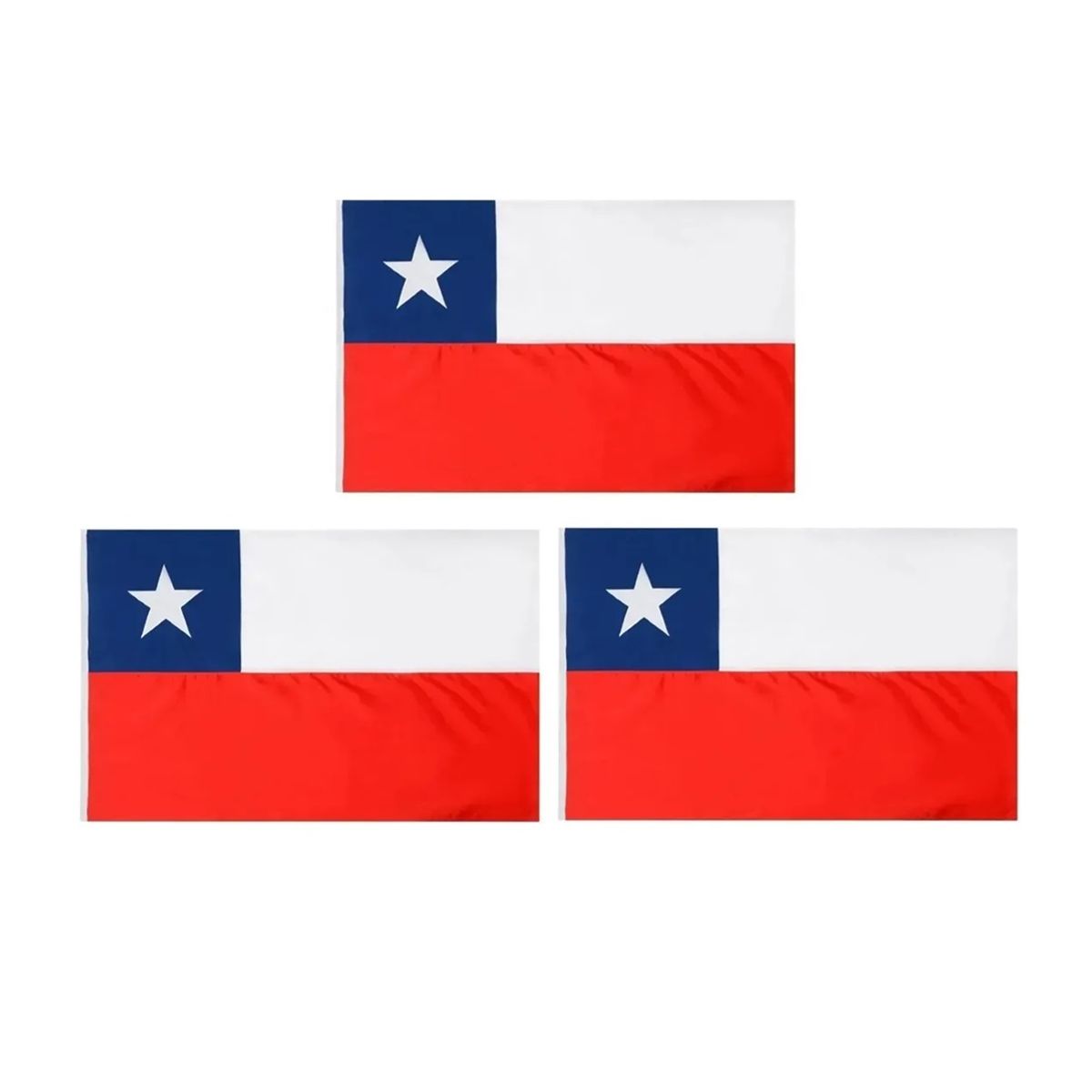 Pack 3 Banderas De Chile Bandera Chile Chilena 145 X 90 Tela, marca GENERICO - Foto Principal
