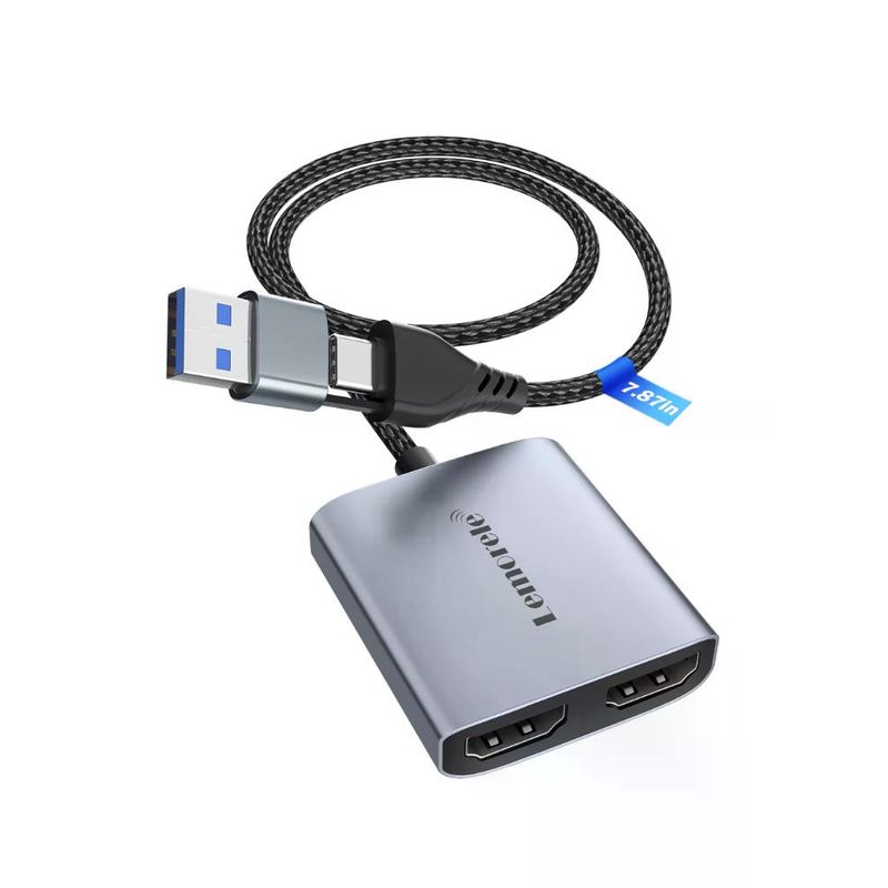 GENERICO - Lemorele AC07 Capturadora de Video 1080P USB y USB-C