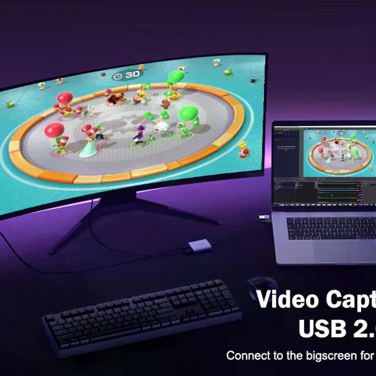 GENERICO - Lemorele AC07 Capturadora de Video 1080P USB y USB-C
